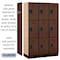 Salsbury Industries Wardrobe Locker, 45" W, 18" D, 76" H, (3) Wide, (9) Openings, Mahogany 23368MAH - alternate 3